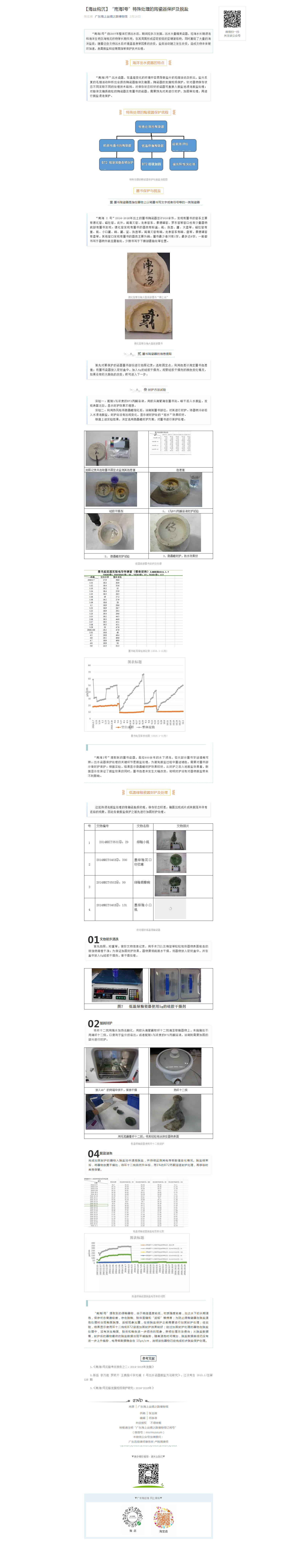 【海丝钩沉】“南海I号”特殊处理的陶瓷器保护及脱盐.png